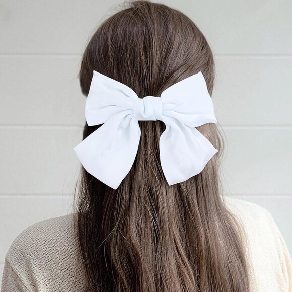 Large Satin Hair Bow Pack 8 Inch Oversized Knot French Barrette Hair Clips main image 2